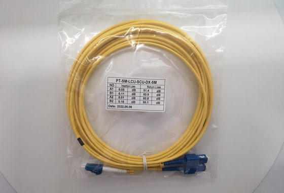 5m LC UPC Sc UPC zum Duplexmonomode- des faser-Flecken-Kabel-OS2