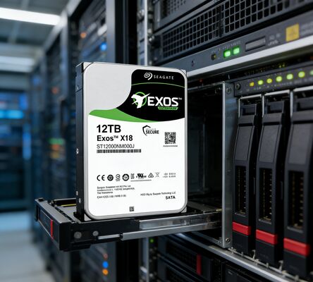 Seagate Exos X18 ST12000NM000J 12TB interne Festplatte 7200 U/min 256MB Cache SATA 6Gb/s CMR Enterprise HDD für 24/7 Server-Speicher